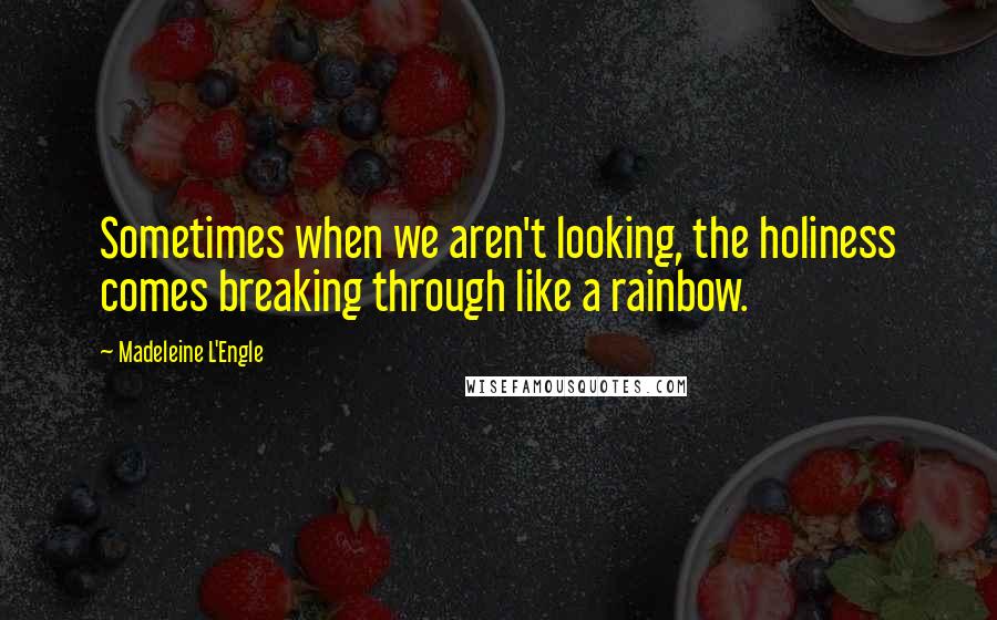 Madeleine L'Engle Quotes: Sometimes when we aren't looking, the holiness comes breaking through like a rainbow.