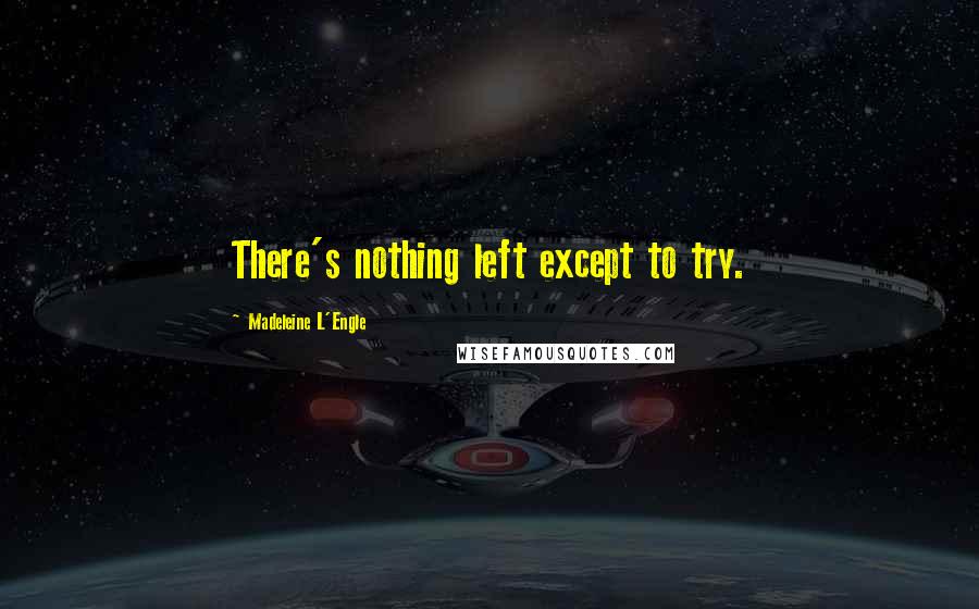Madeleine L'Engle Quotes: There's nothing left except to try.