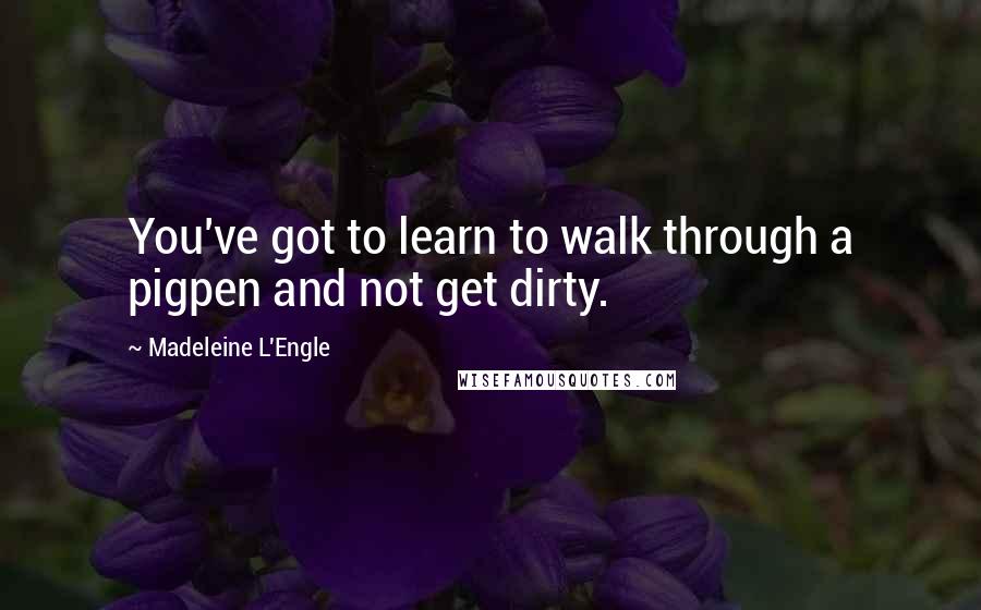 Madeleine L'Engle Quotes: You've got to learn to walk through a pigpen and not get dirty.