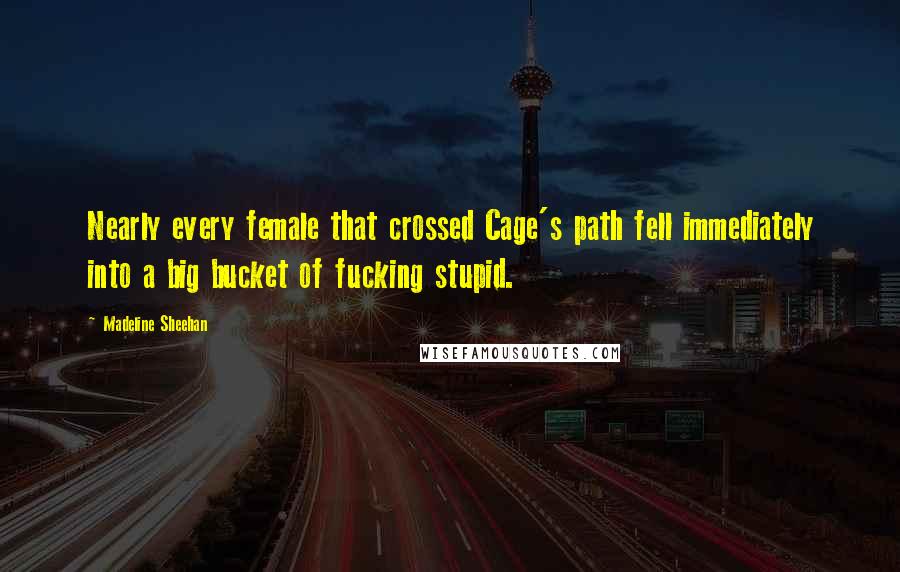 Madeline Sheehan Quotes: Nearly every female that crossed Cage's path fell immediately into a big bucket of fucking stupid.