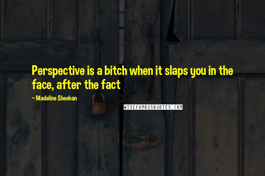 Madeline Sheehan Quotes: Perspective is a bitch when it slaps you in the face, after the fact