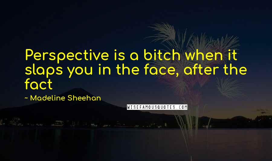 Madeline Sheehan Quotes: Perspective is a bitch when it slaps you in the face, after the fact