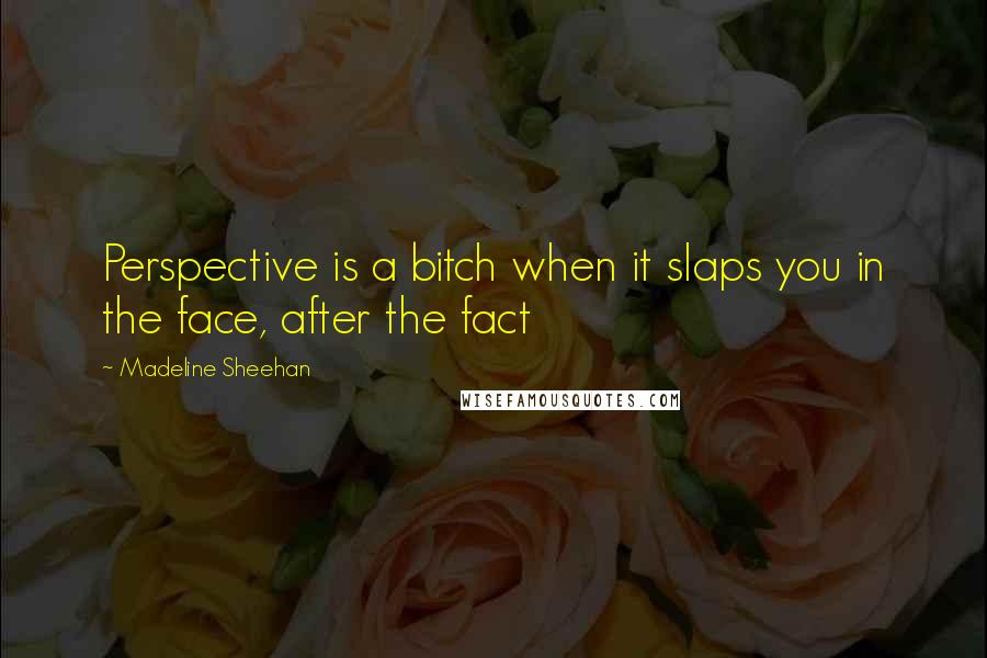 Madeline Sheehan Quotes: Perspective is a bitch when it slaps you in the face, after the fact