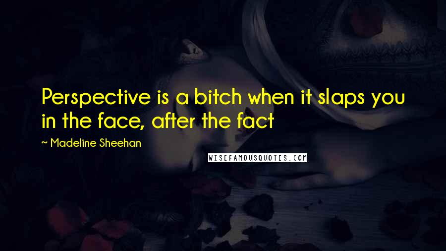 Madeline Sheehan Quotes: Perspective is a bitch when it slaps you in the face, after the fact