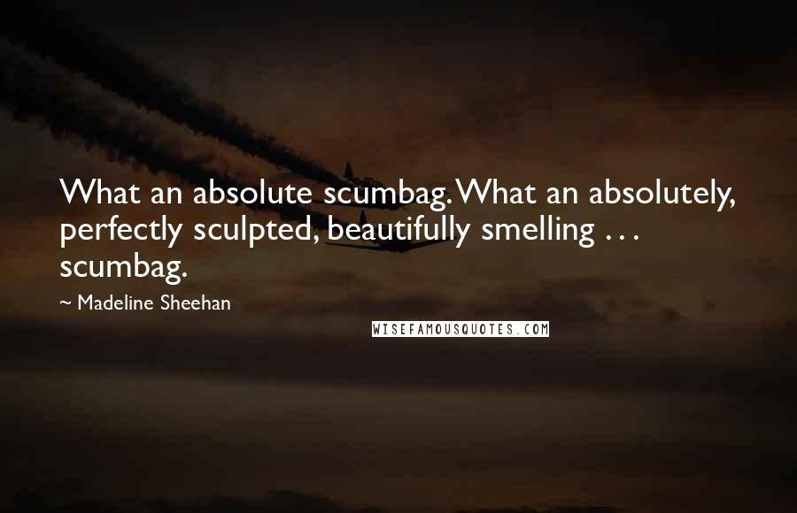 Madeline Sheehan Quotes: What an absolute scumbag. What an absolutely, perfectly sculpted, beautifully smelling . . . scumbag.