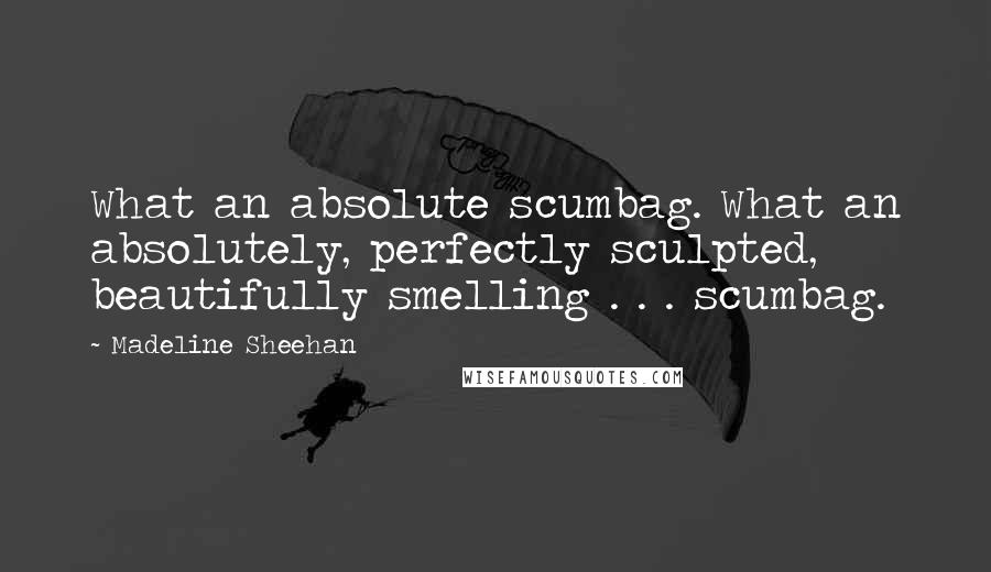 Madeline Sheehan Quotes: What an absolute scumbag. What an absolutely, perfectly sculpted, beautifully smelling . . . scumbag.