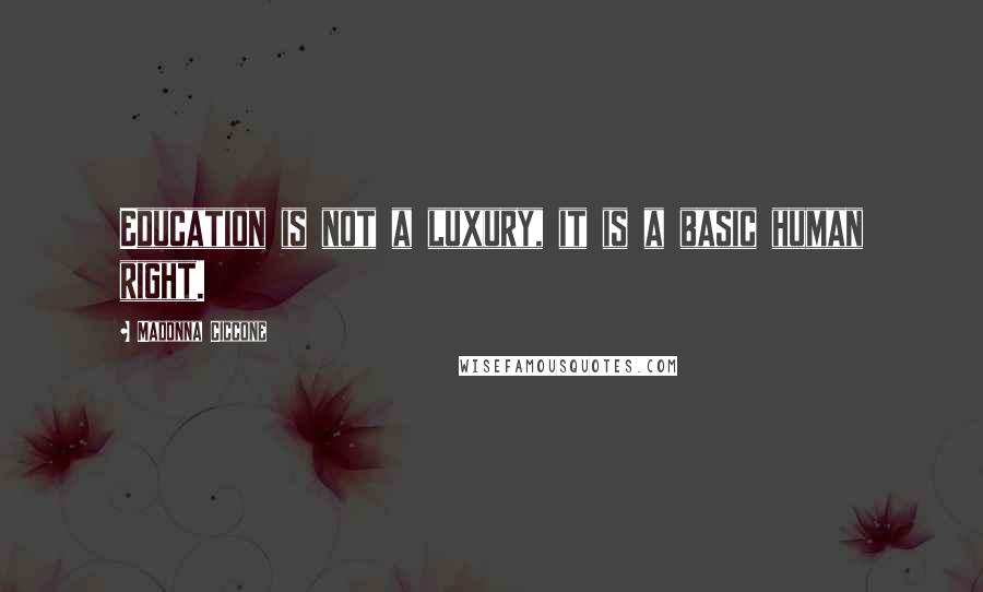 Madonna Ciccone Quotes: Education is not a luxury, it is a basic human right.