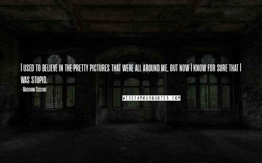Madonna Ciccone Quotes: I used to believe in the pretty pictures that were all around me, but now I know for sure that I was stupid.