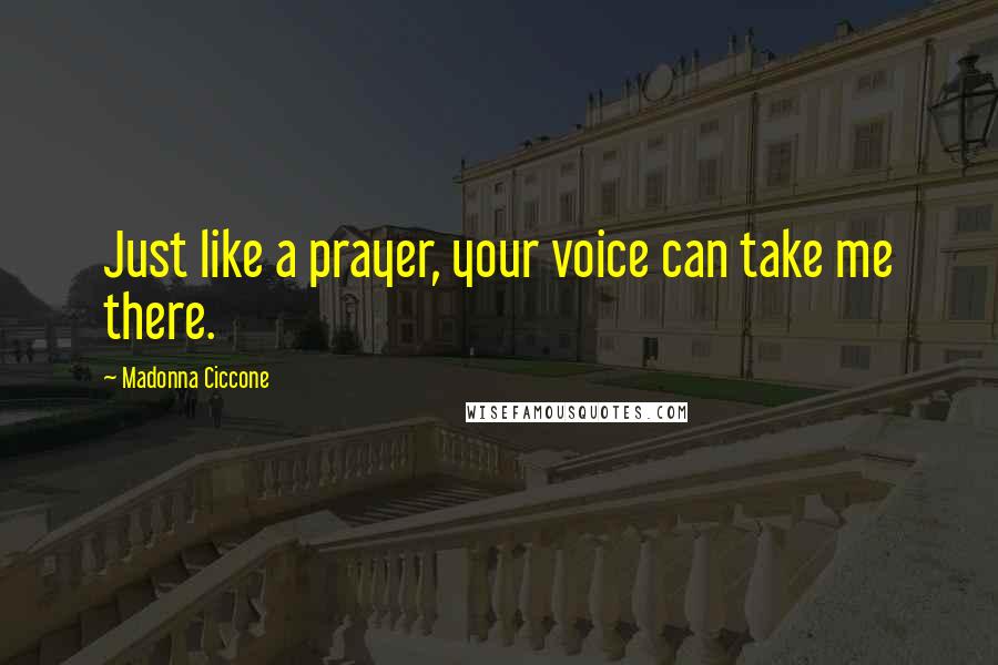 Madonna Ciccone Quotes: Just like a prayer, your voice can take me there.