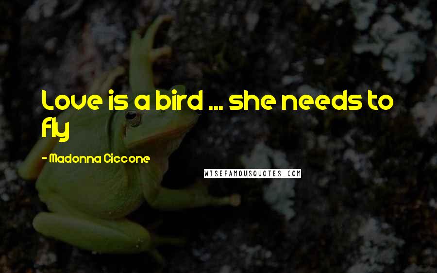Madonna Ciccone Quotes: Love is a bird ... she needs to fly