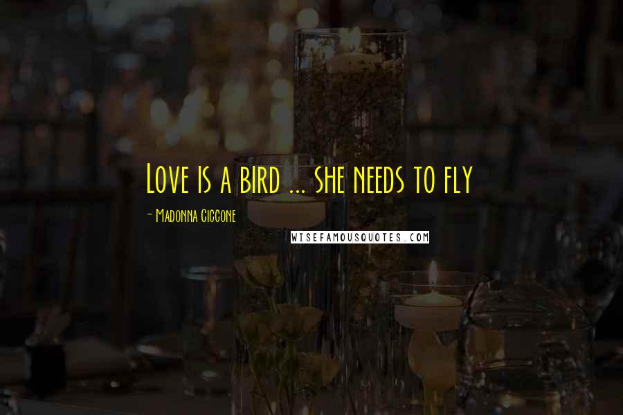 Madonna Ciccone Quotes: Love is a bird ... she needs to fly