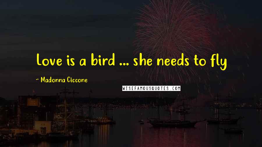 Madonna Ciccone Quotes: Love is a bird ... she needs to fly
