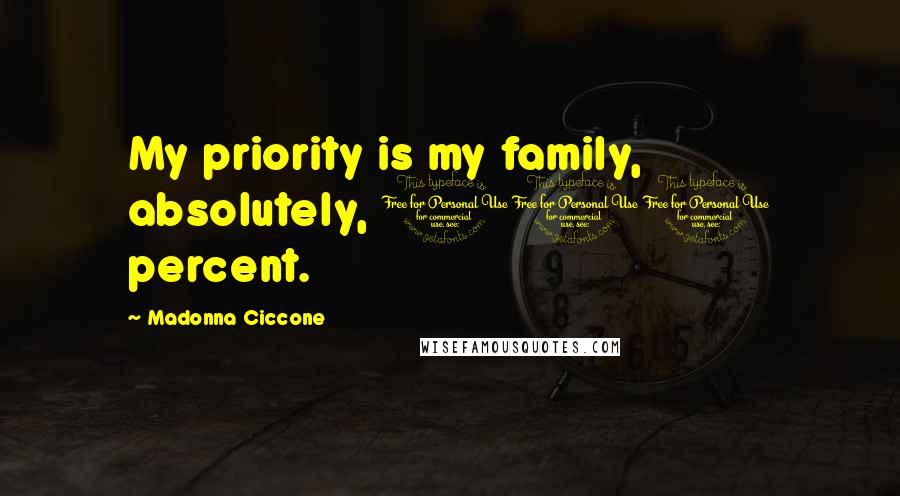 Madonna Ciccone Quotes: My priority is my family, absolutely, 100 percent.