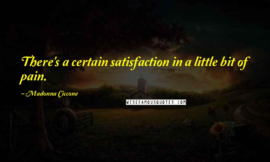 Madonna Ciccone Quotes: There's a certain satisfaction in a little bit of pain.