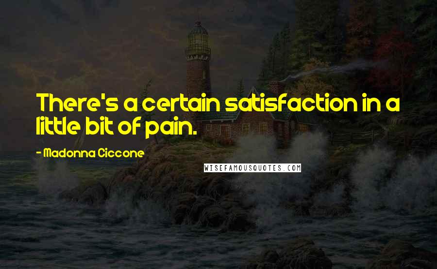 Madonna Ciccone Quotes: There's a certain satisfaction in a little bit of pain.