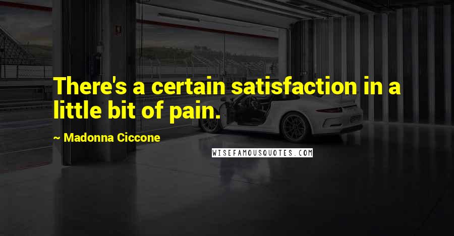 Madonna Ciccone Quotes: There's a certain satisfaction in a little bit of pain.