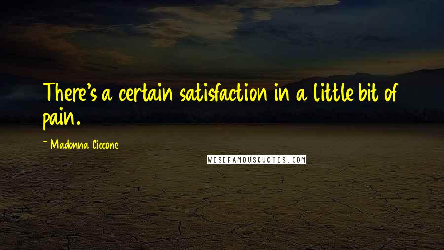 Madonna Ciccone Quotes: There's a certain satisfaction in a little bit of pain.