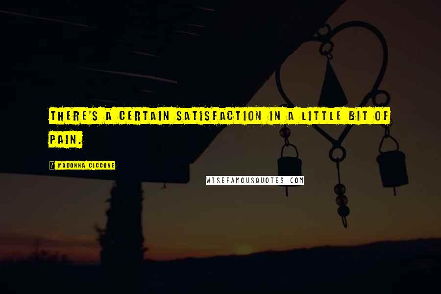 Madonna Ciccone Quotes: There's a certain satisfaction in a little bit of pain.