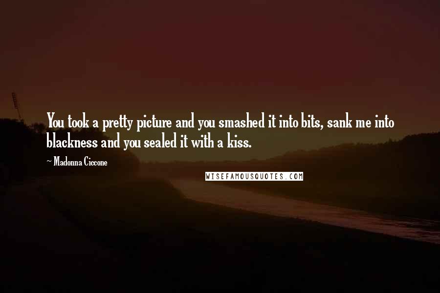 Madonna Ciccone Quotes: You took a pretty picture and you smashed it into bits, sank me into blackness and you sealed it with a kiss.