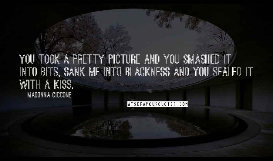 Madonna Ciccone Quotes: You took a pretty picture and you smashed it into bits, sank me into blackness and you sealed it with a kiss.