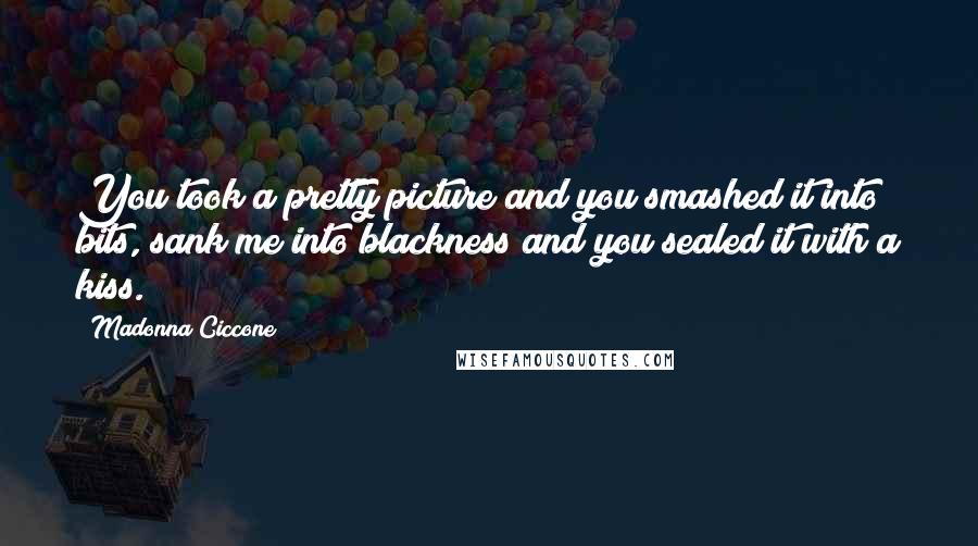 Madonna Ciccone Quotes: You took a pretty picture and you smashed it into bits, sank me into blackness and you sealed it with a kiss.