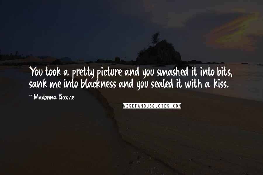 Madonna Ciccone Quotes: You took a pretty picture and you smashed it into bits, sank me into blackness and you sealed it with a kiss.