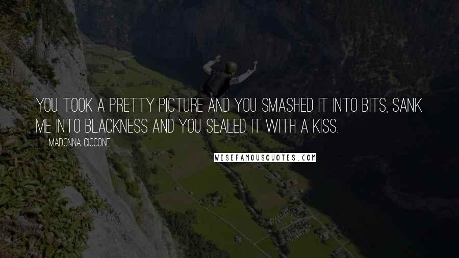 Madonna Ciccone Quotes: You took a pretty picture and you smashed it into bits, sank me into blackness and you sealed it with a kiss.