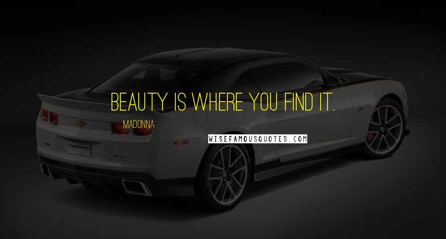 Madonna Quotes: Beauty is where you find it.