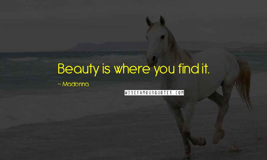 Madonna Quotes: Beauty is where you find it.