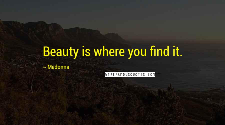 Madonna Quotes: Beauty is where you find it.