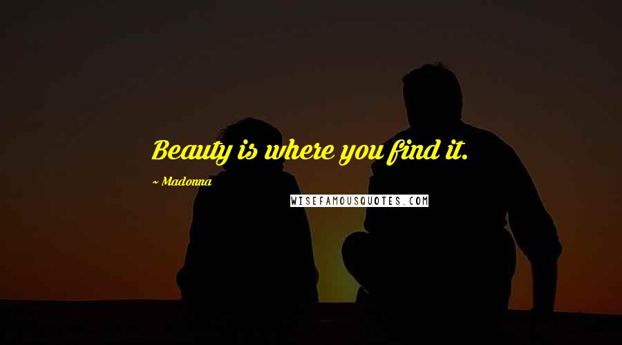 Madonna Quotes: Beauty is where you find it.