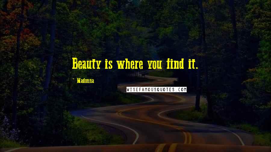 Madonna Quotes: Beauty is where you find it.