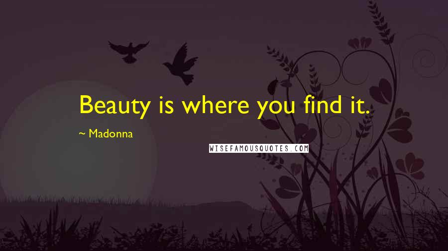 Madonna Quotes: Beauty is where you find it.