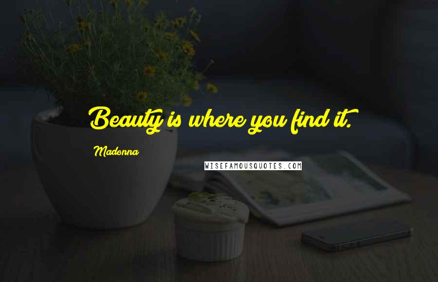 Madonna Quotes: Beauty is where you find it.