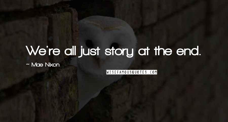 Mae Nixon Quotes: We're all just story at the end.