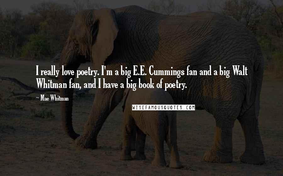 Mae Whitman Quotes: I really love poetry. I'm a big E.E. Cummings fan and a big Walt Whitman fan, and I have a big book of poetry.