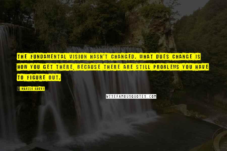 Maelle Gavet Quotes: The fundamental vision hasn't changed. What does change is how you get there, because there are still problems you have to figure out.