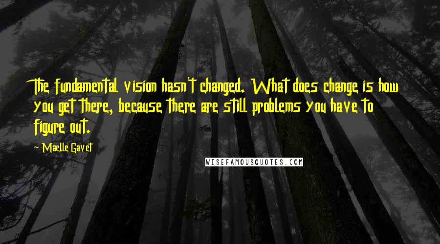 Maelle Gavet Quotes: The fundamental vision hasn't changed. What does change is how you get there, because there are still problems you have to figure out.