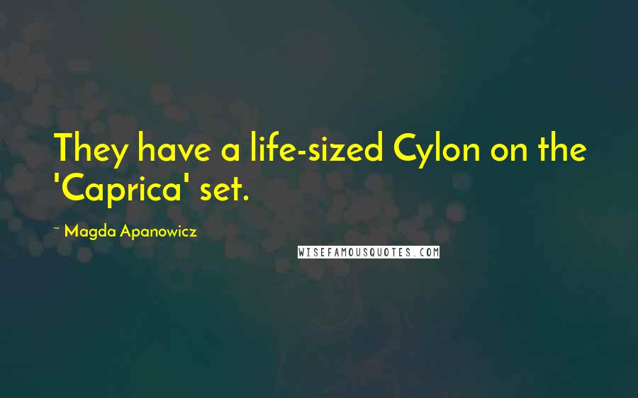 Magda Apanowicz Quotes: They have a life-sized Cylon on the 'Caprica' set.