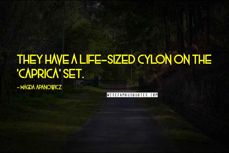 Magda Apanowicz Quotes: They have a life-sized Cylon on the 'Caprica' set.