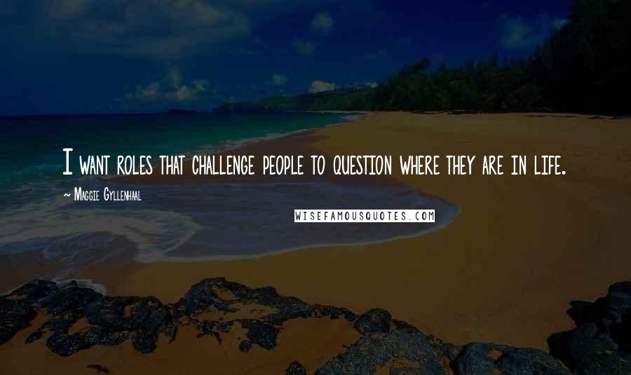 Maggie Gyllenhaal Quotes: I want roles that challenge people to question where they are in life.