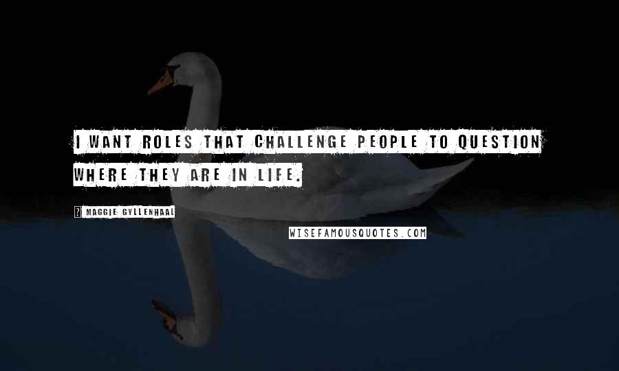 Maggie Gyllenhaal Quotes: I want roles that challenge people to question where they are in life.