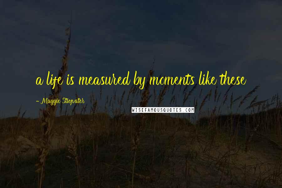 Maggie Stiefvater Quotes: a life is measured by moments like these