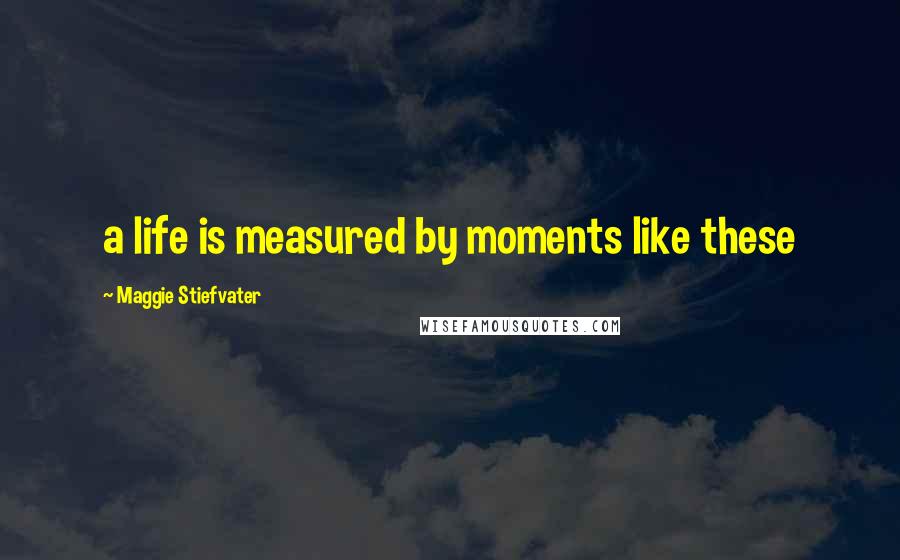 Maggie Stiefvater Quotes: a life is measured by moments like these