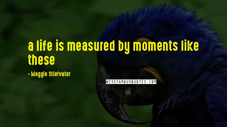 Maggie Stiefvater Quotes: a life is measured by moments like these