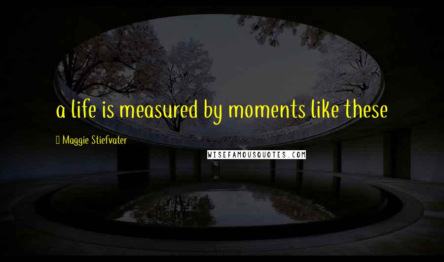 Maggie Stiefvater Quotes: a life is measured by moments like these