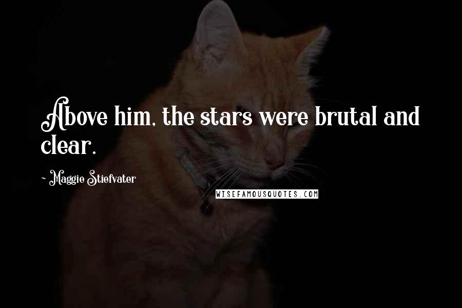 Maggie Stiefvater Quotes: Above him, the stars were brutal and clear.