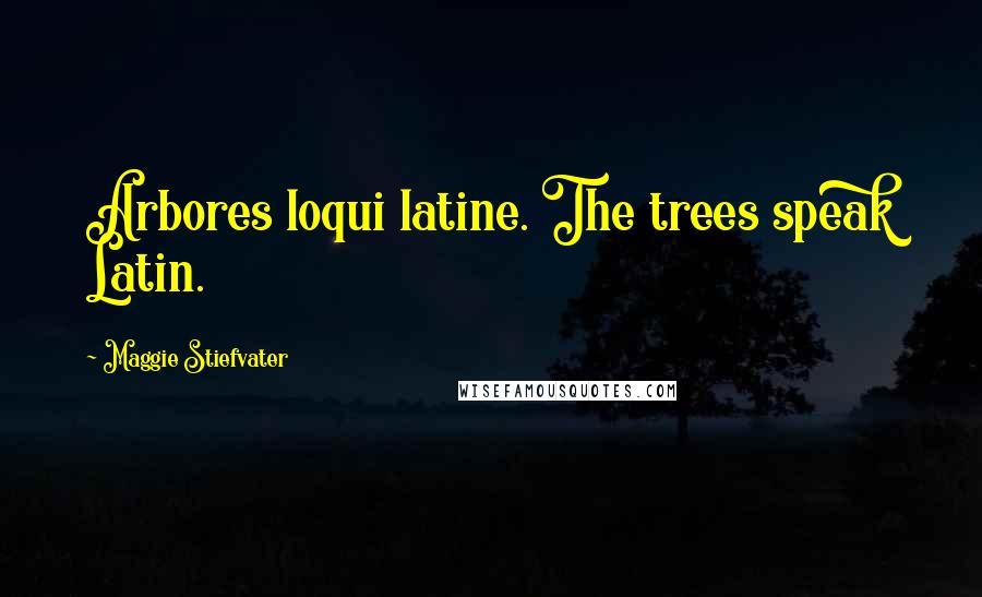 Maggie Stiefvater Quotes: Arbores loqui latine. The trees speak Latin.