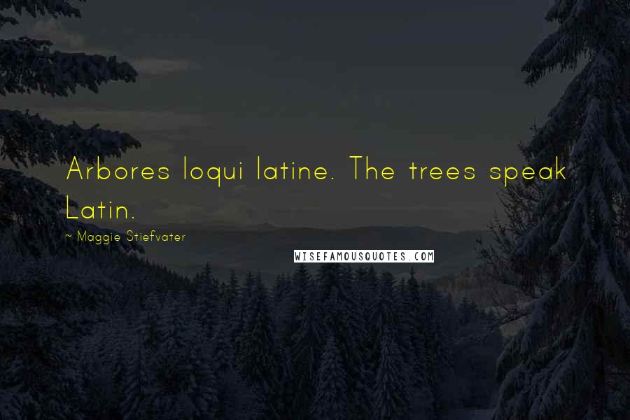 Maggie Stiefvater Quotes: Arbores loqui latine. The trees speak Latin.