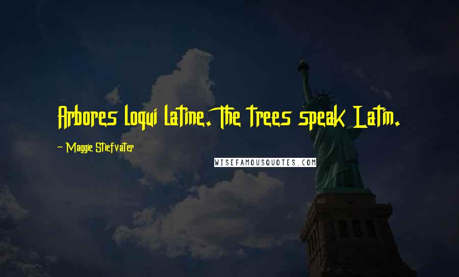 Maggie Stiefvater Quotes: Arbores loqui latine. The trees speak Latin.